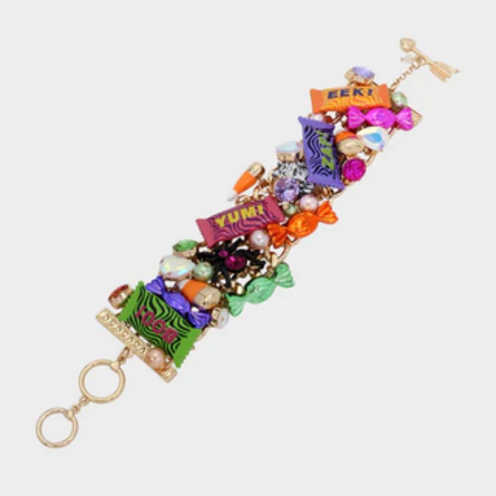Betsey Johnson GHOUL FRIENDS CANDY TOGGLE Charm BRACELET NWT